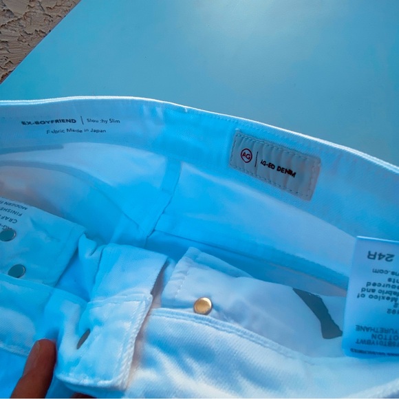 AG Ex-Boyfriend Slouchy Slim Crop Jeans 1 Year Base White Size 24 00 - Picture 11 of 16